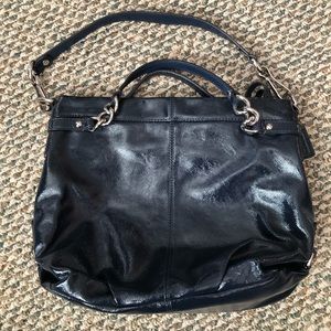 Navy Blue Coach Patent Leather Handbag